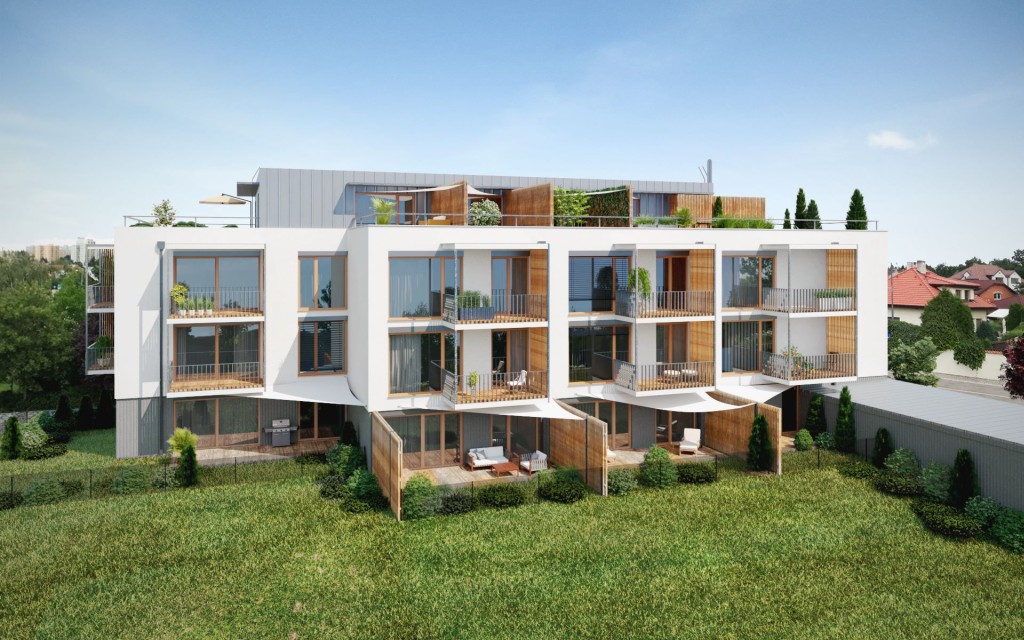 V Kateřinkách vyrůstá nový projekt originálního bydlení Rezidence Stříbrná zahrada 