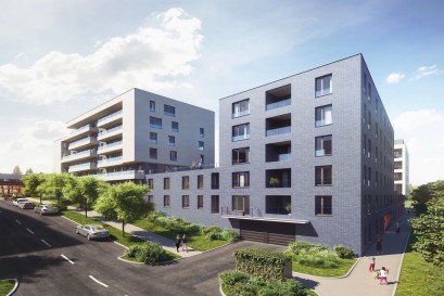 Glajcha nad domy II. etapy Ranta Barrandov, v I. etapě už jen pár volných bytů